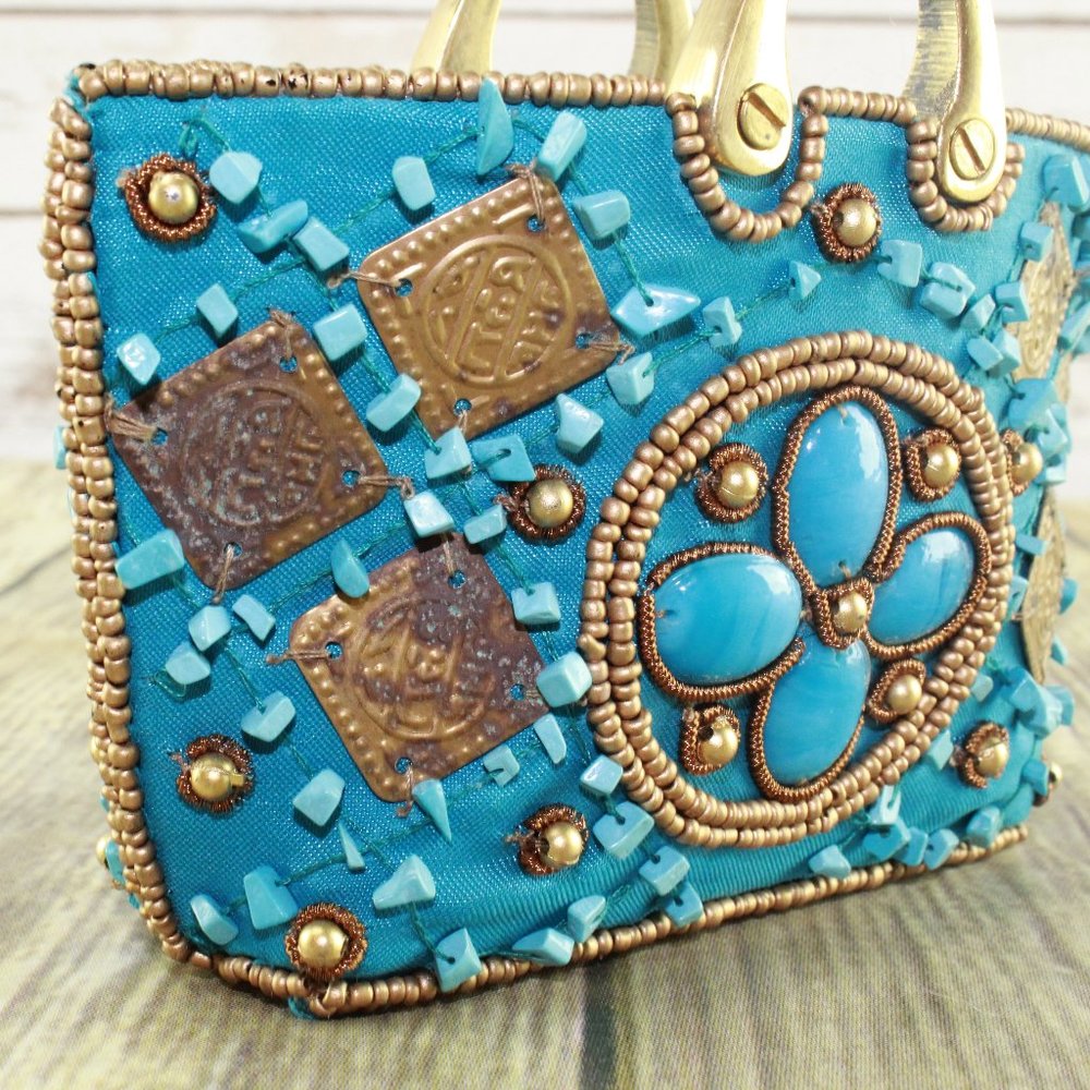 SALE! UNBRANDED Boho Beaded Clutch Wallet Coin Purse - Picture 7 of 8